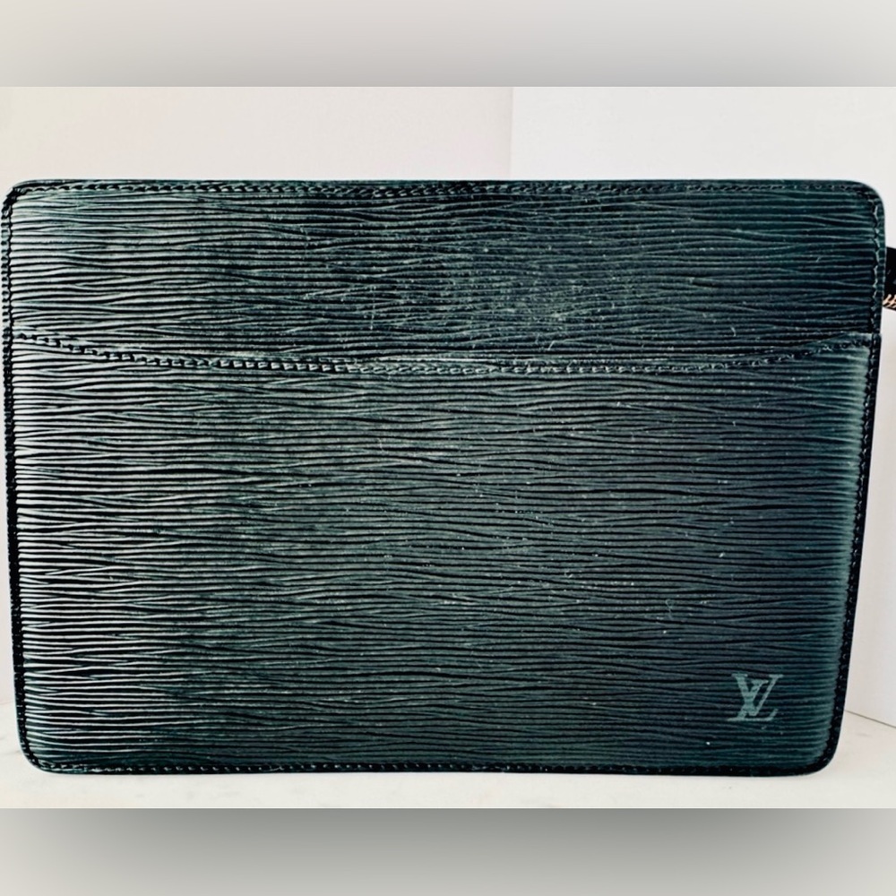 Louis Vuitton Black Epi Leather Zip Clutch